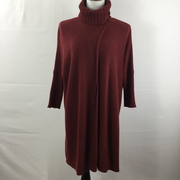 SOFT Surroundings Split Front Turtleneck Oversized Tunic Sweater Size XS - Picture 1 of 11